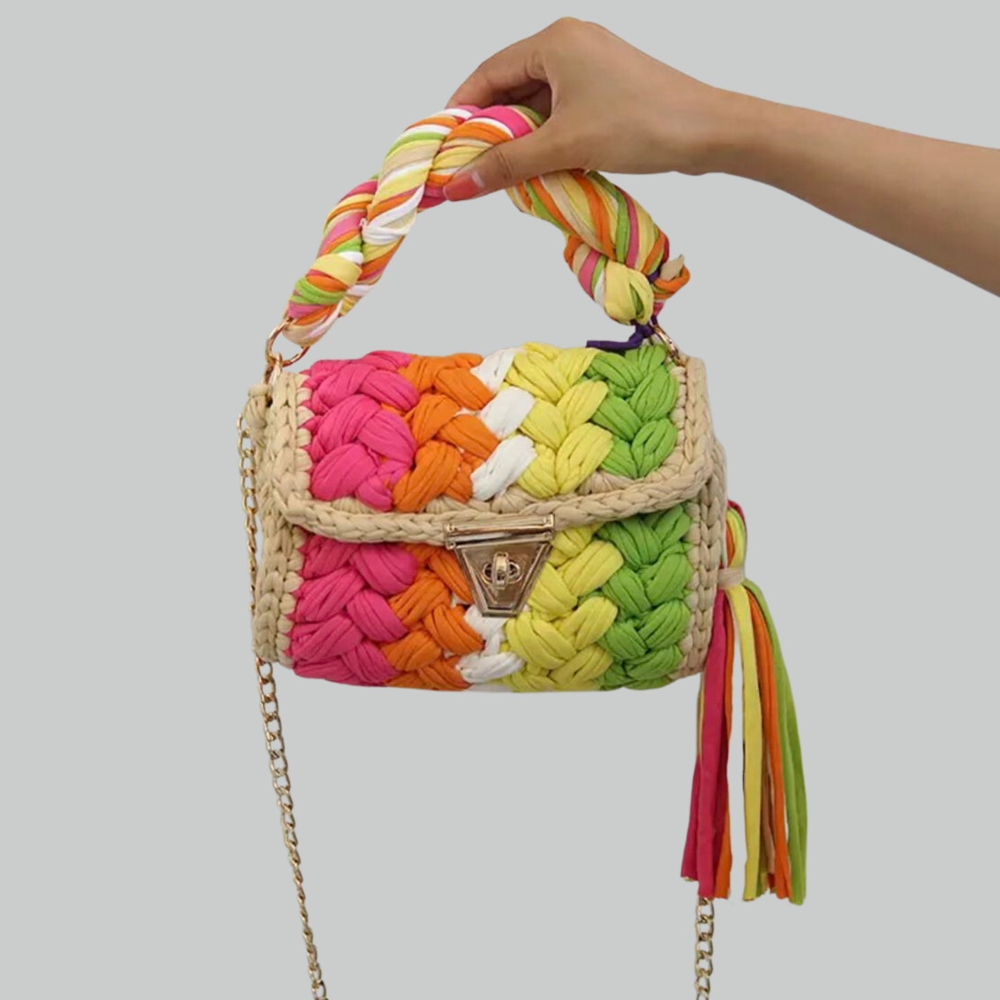 Woven Cloth Mini Tote Bag