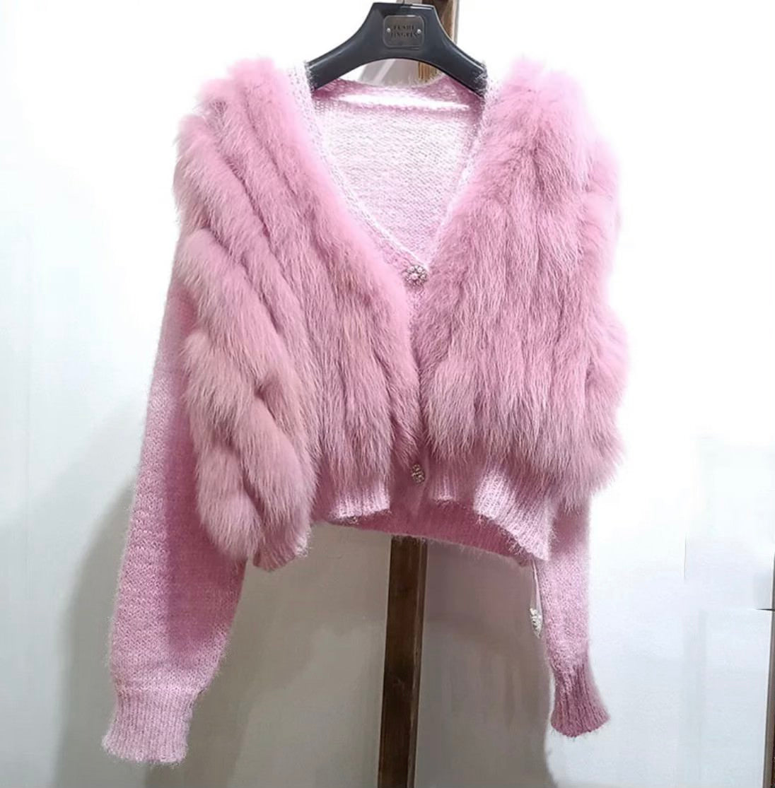 Luxe Fox Fur Cardigan