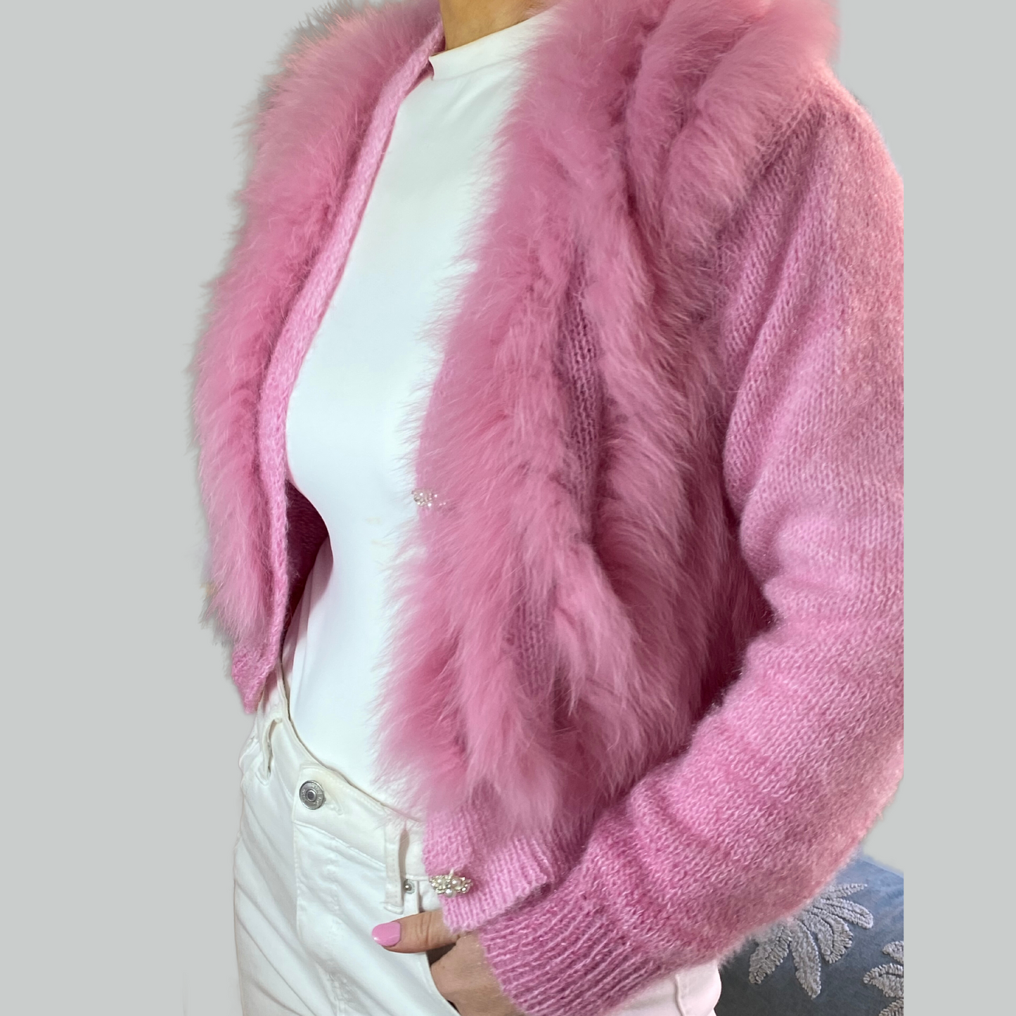 Luxe Fox Fur Cardigan